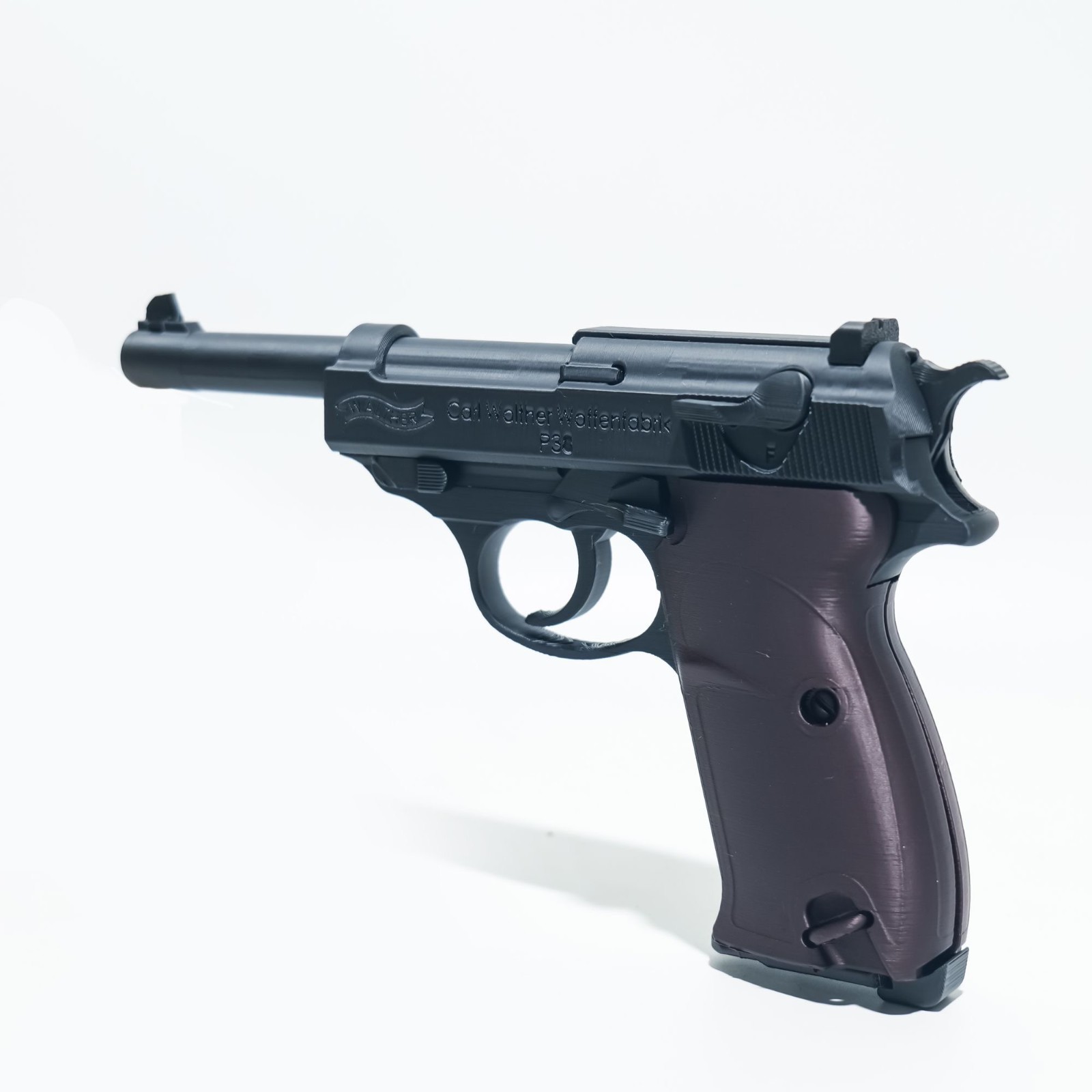 P38 Pistol Prop Model for Film & Cosplay - Plastic, Non-Firing, Inert Replica