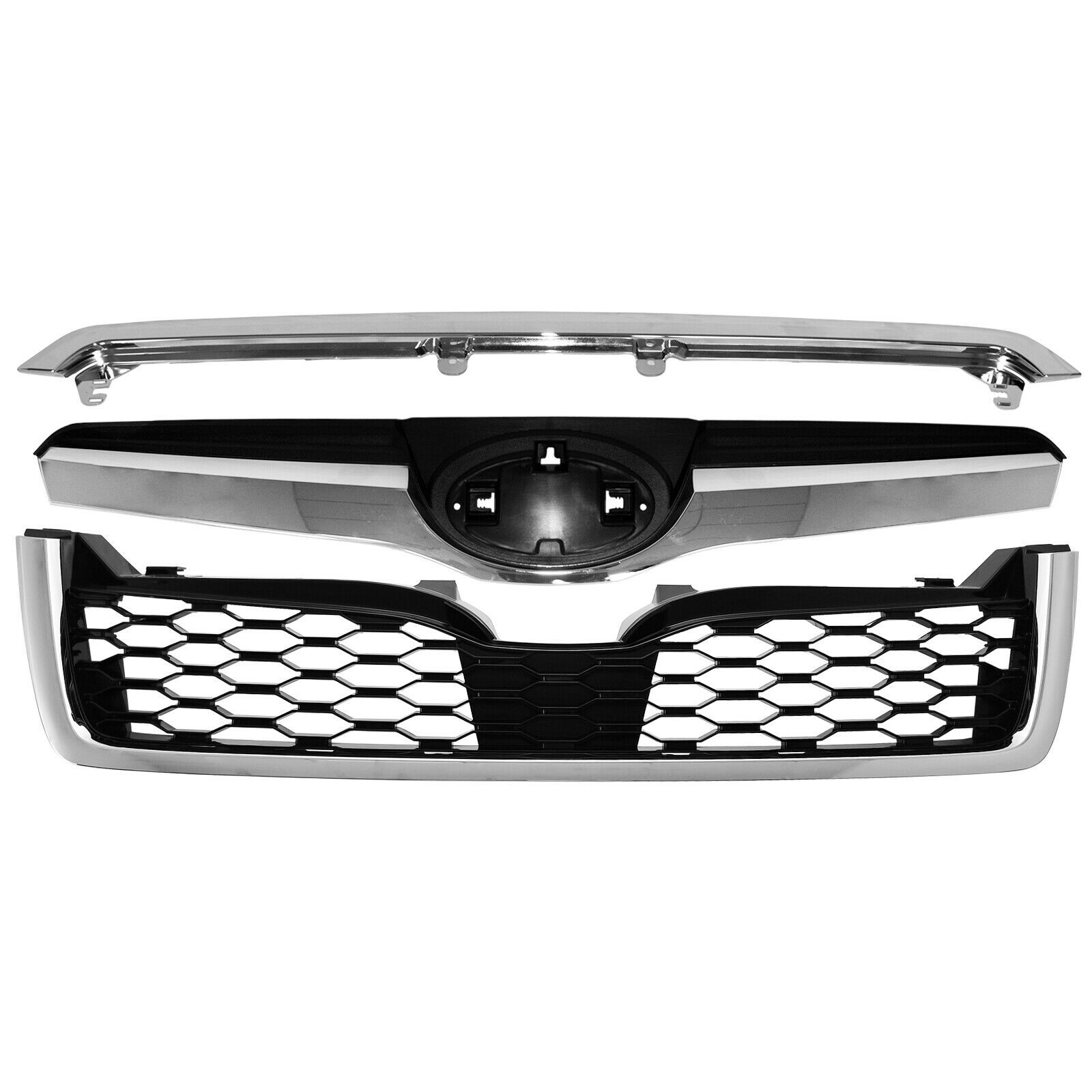 For 2014 2015 2016 2017 2018 Subaru Forester Chrome Front Bumper Grille OE Style