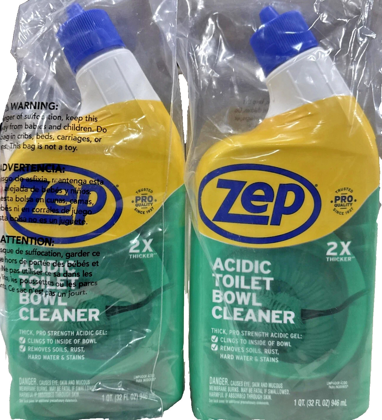 Zep Acidic Toilet Bowl Cleaner, 32 Oz (2 Pack)