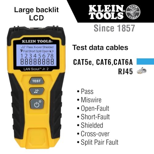 Network Cable Tester Kit LAN Scout Jr 2 Pass Thru Plugs