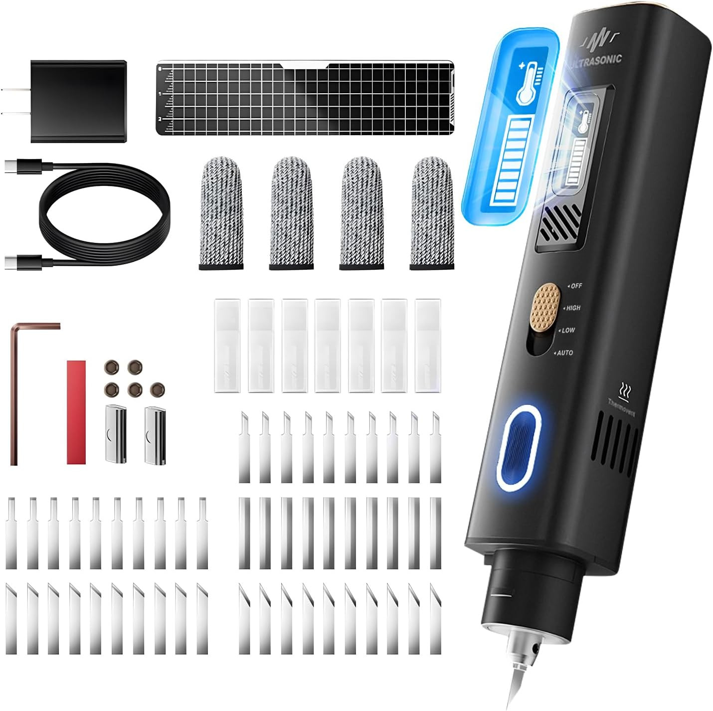 2-In-1 Ultrasonic Cutter, 35W Handheld Lightweight Ultrasonic Knife, Withable 50