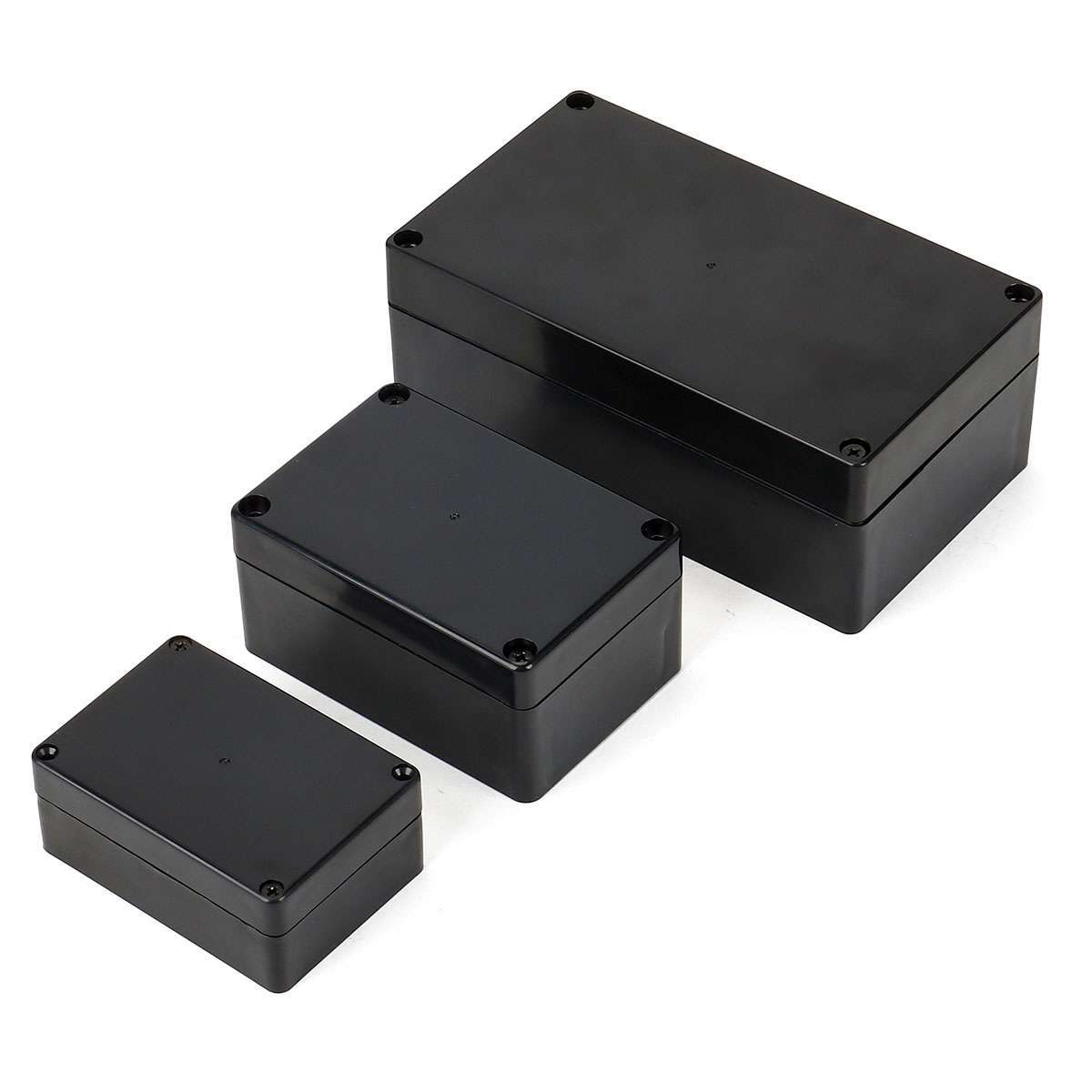 Black Plastic Waterproof Project Enclosure Electrical Junction Box Dustproof DIY