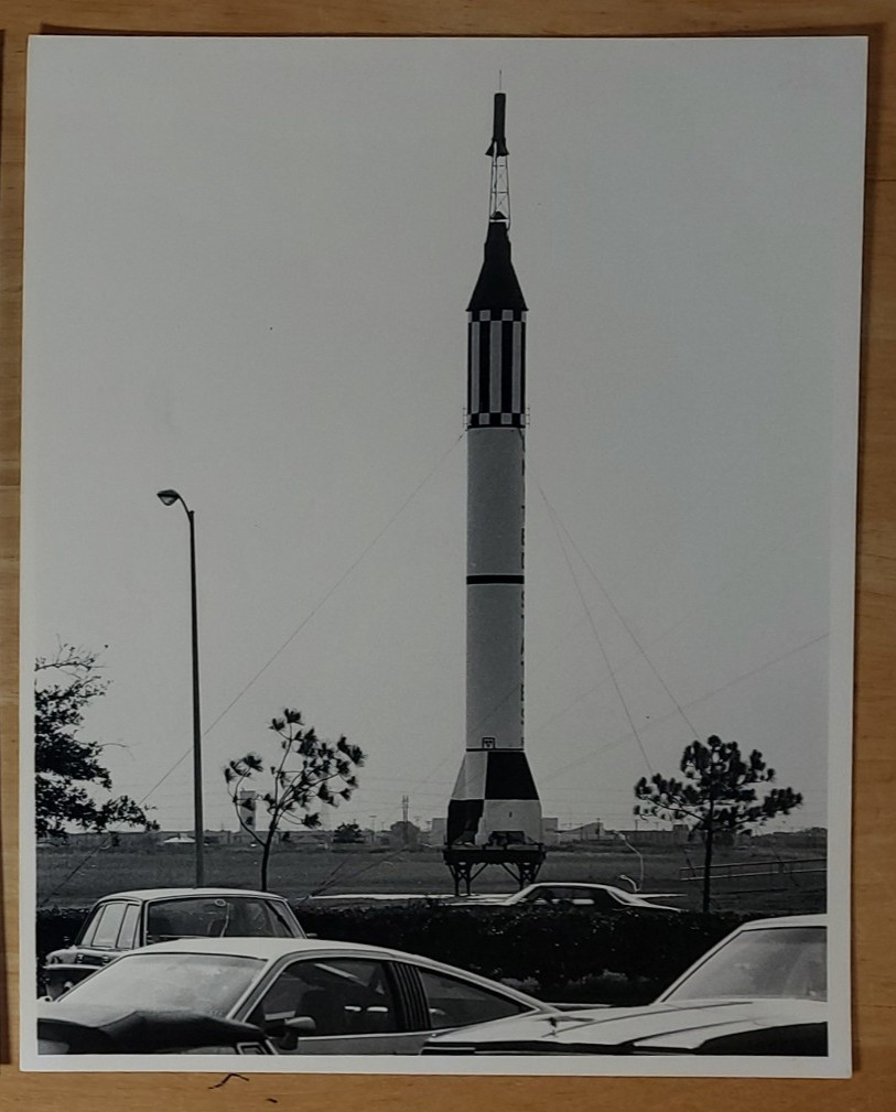 NASA Orig 1970s Black & White Photo Johnson Space Center Mercury-Redstone Rocket