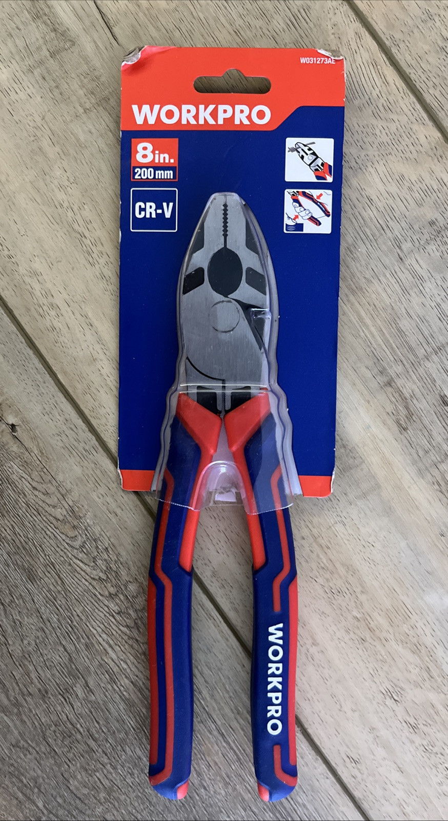 WORKPRO 8" Heavy Duty Linesman Combo Combination Clamping Pliers w/ Wire Cutters