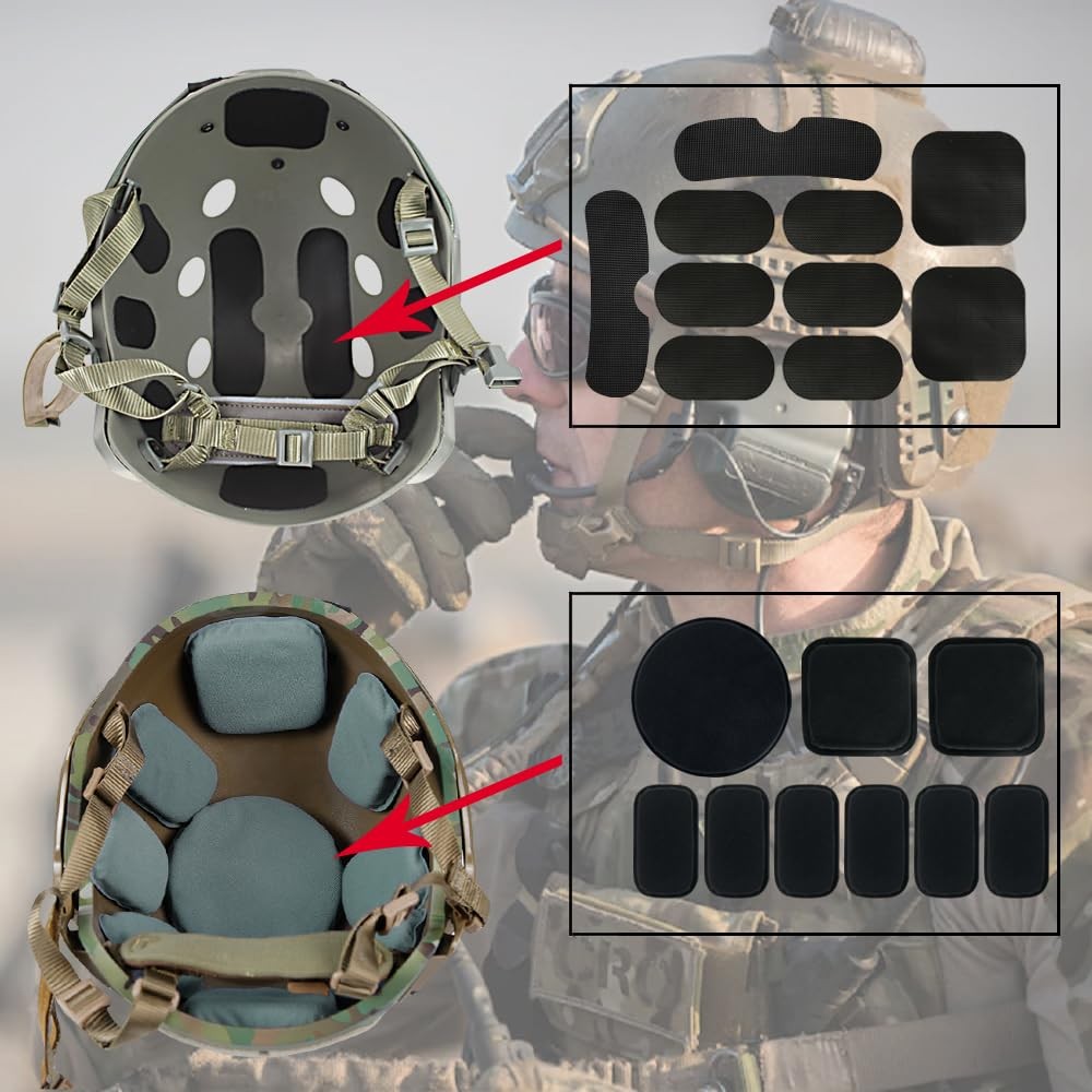 AOUTACC Universal Airsoft Helmet Pads, Medium, As Shown,Black