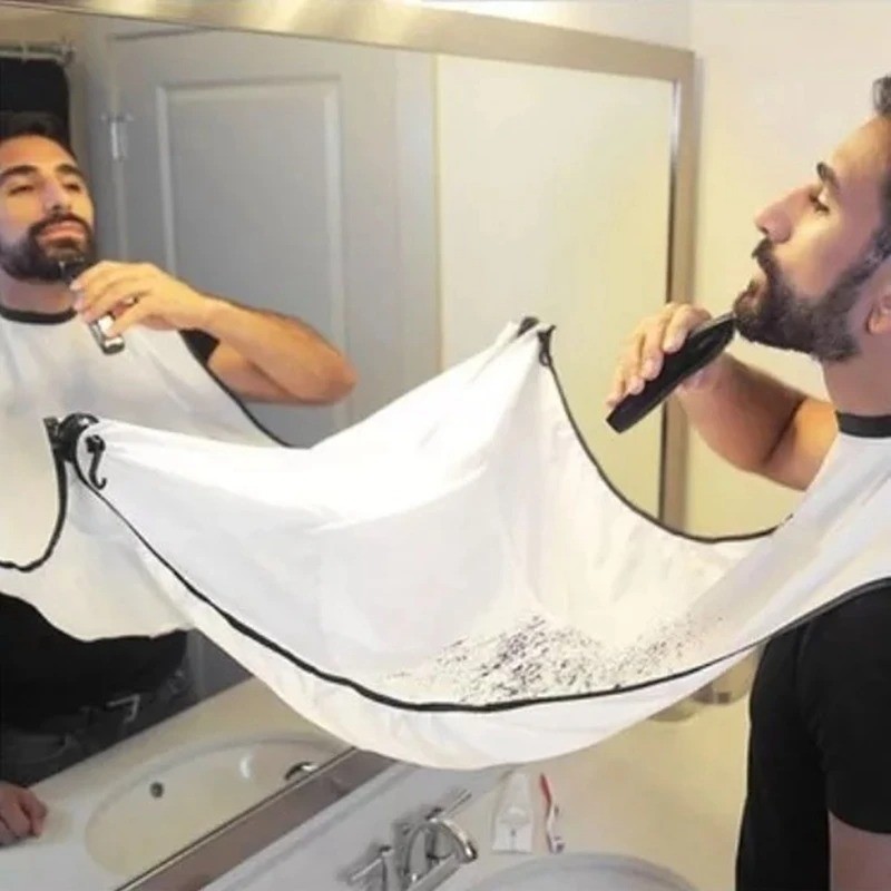 Beard Catcher Shaving Bib for Men Hair Clippings Apron Grooming Cape