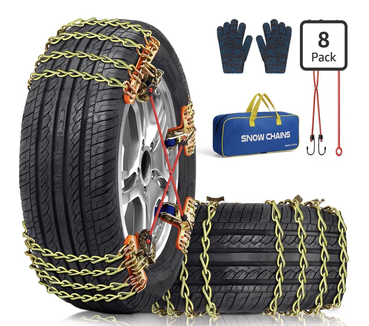 Snow Tire Chains for Car SUV Pickup Trucks, Universal