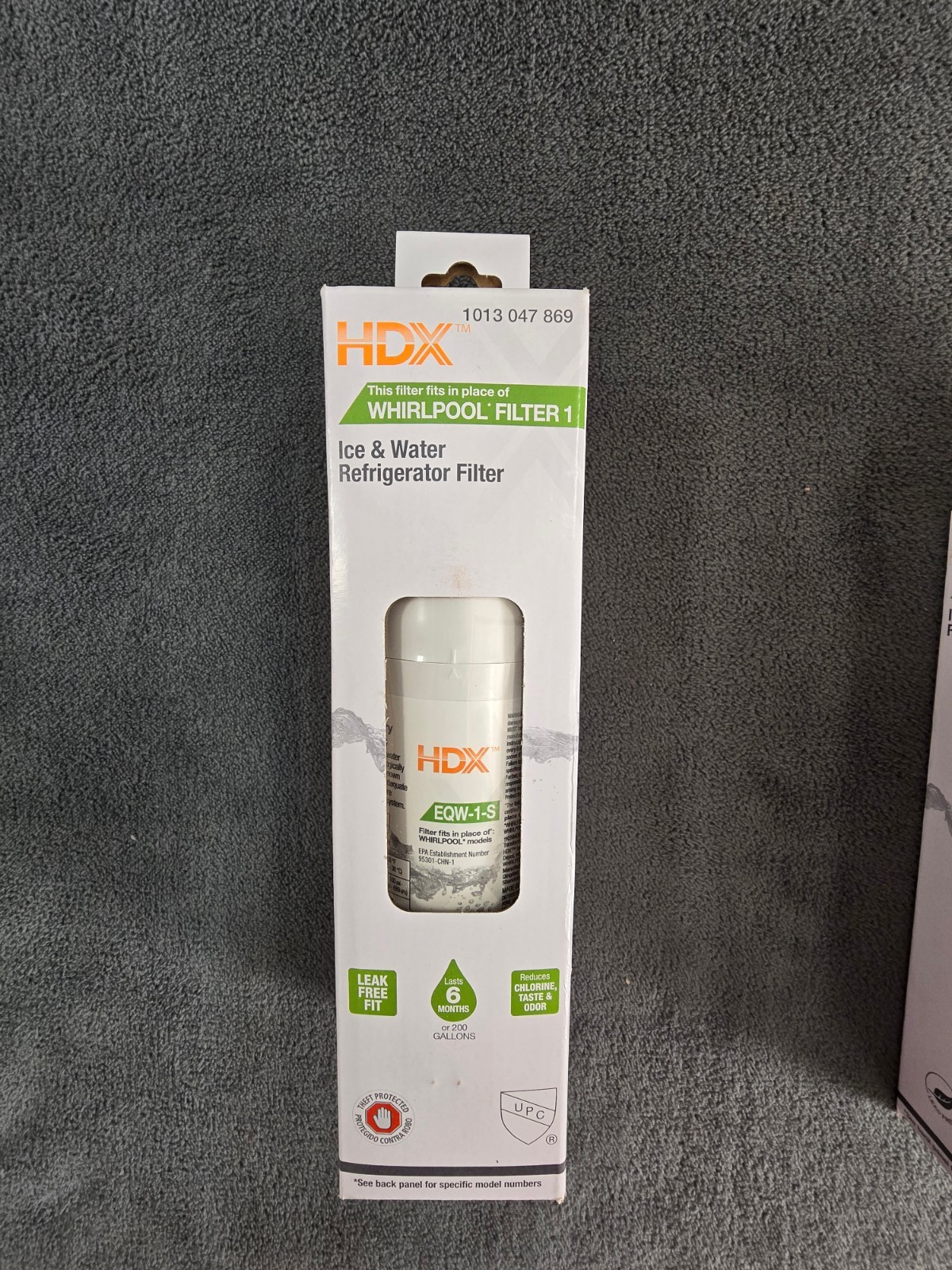 (2) HDX EQW-1-S Standard Refrigerator Water Filter Replacement For Whirlpool Eve