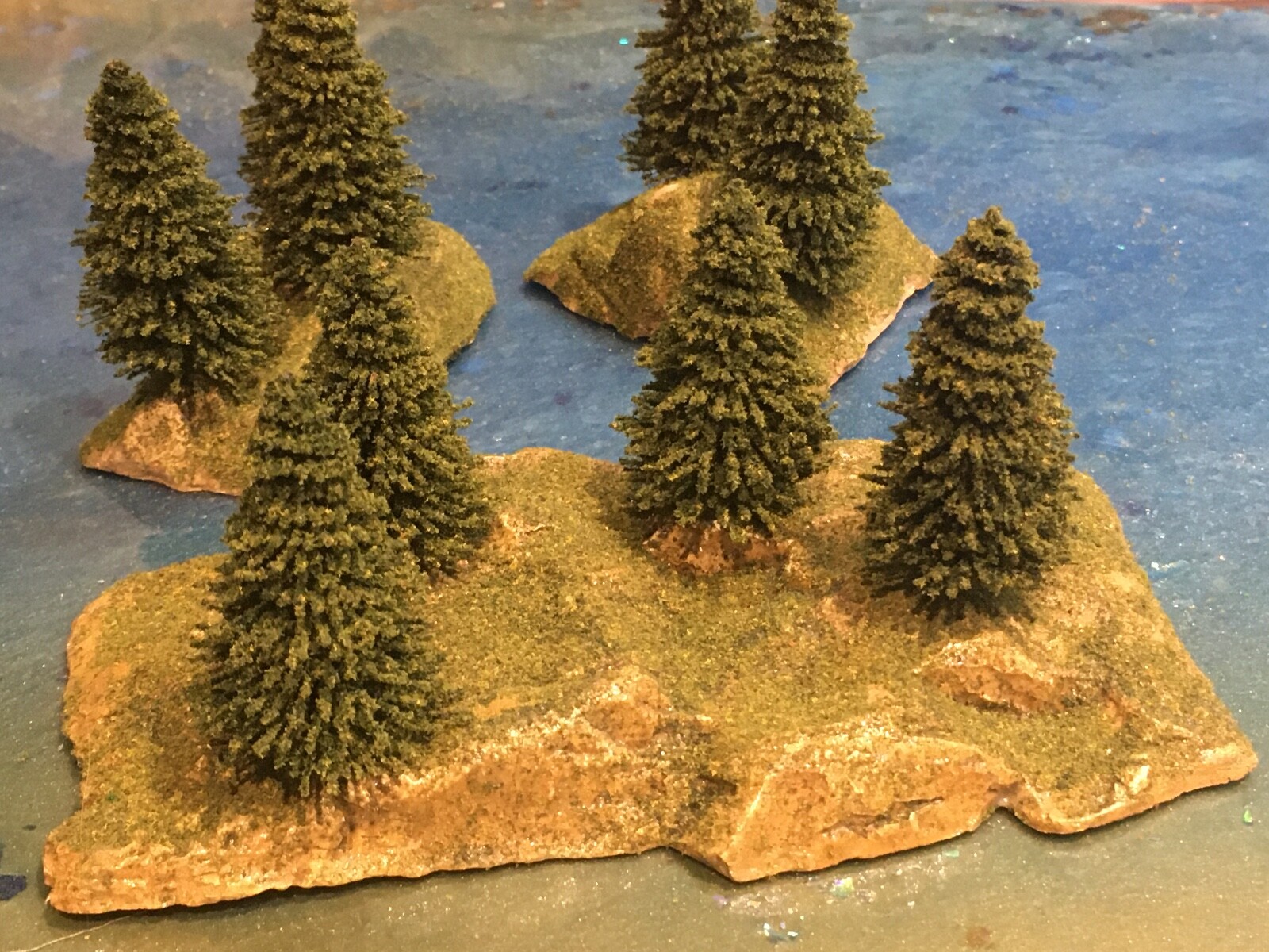 N,HO Scale Layout Scenic Diorama Accessories , 3X Hills w/9 Trees ,New