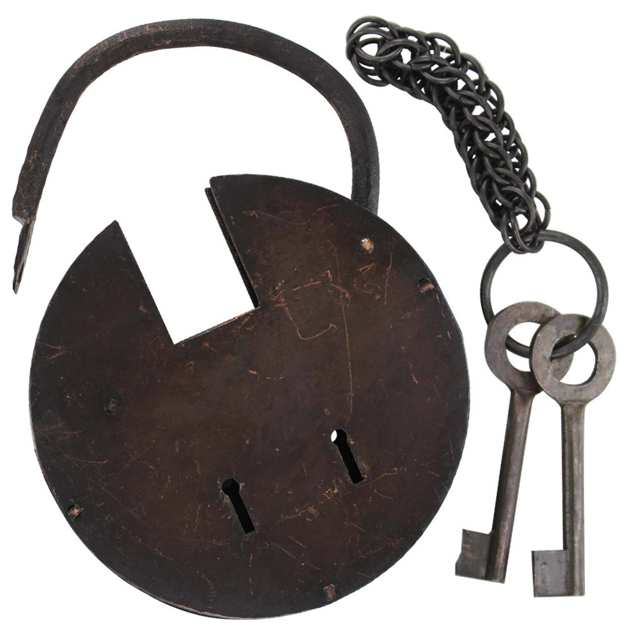 Bambridge Fleet Medieval Prison Cell Padlock Antique Vintage Lock Keychain+2Keys