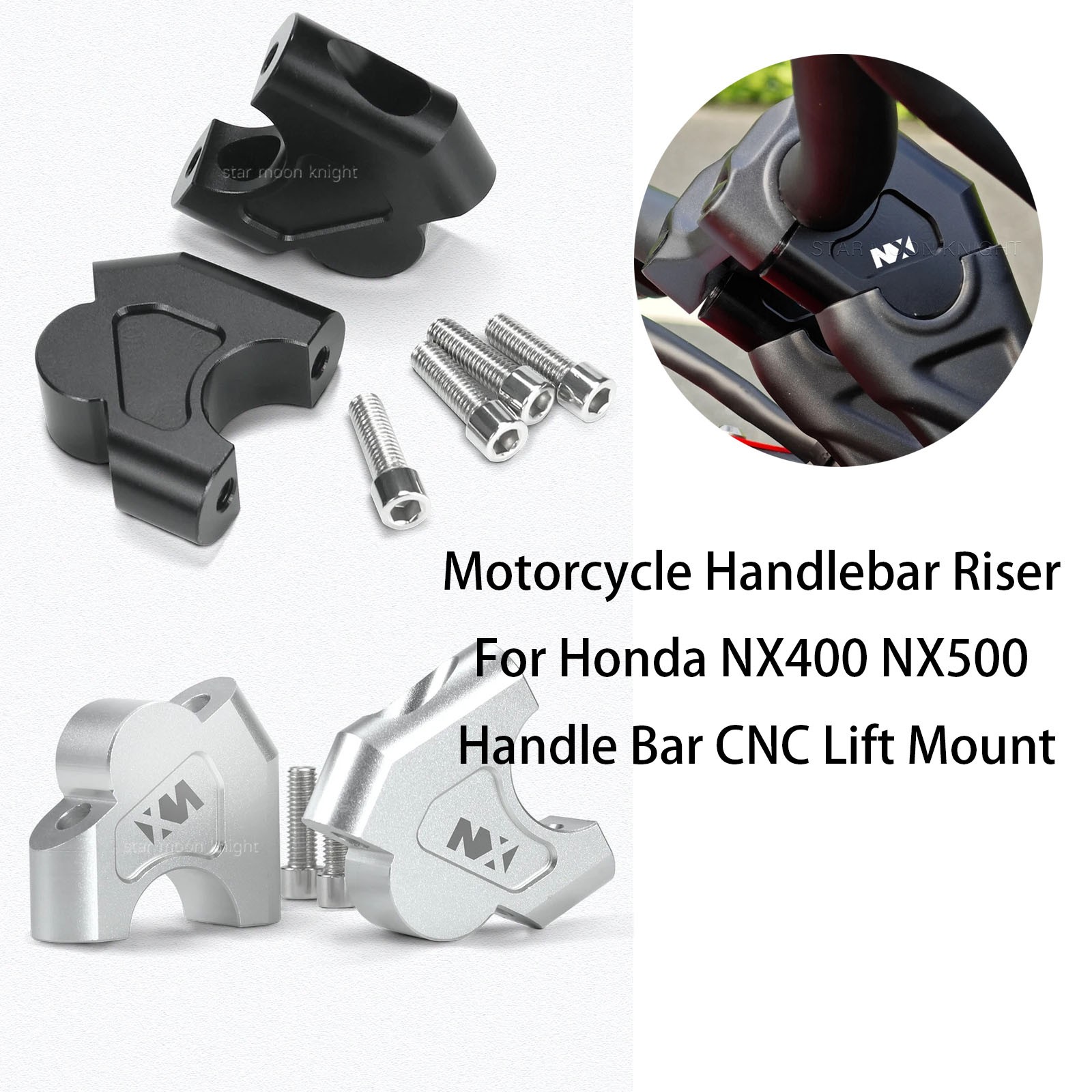 Motorcycle Handlebar Riser For Honda NX400 NX500 Handle Bar CNC Lift Mount
