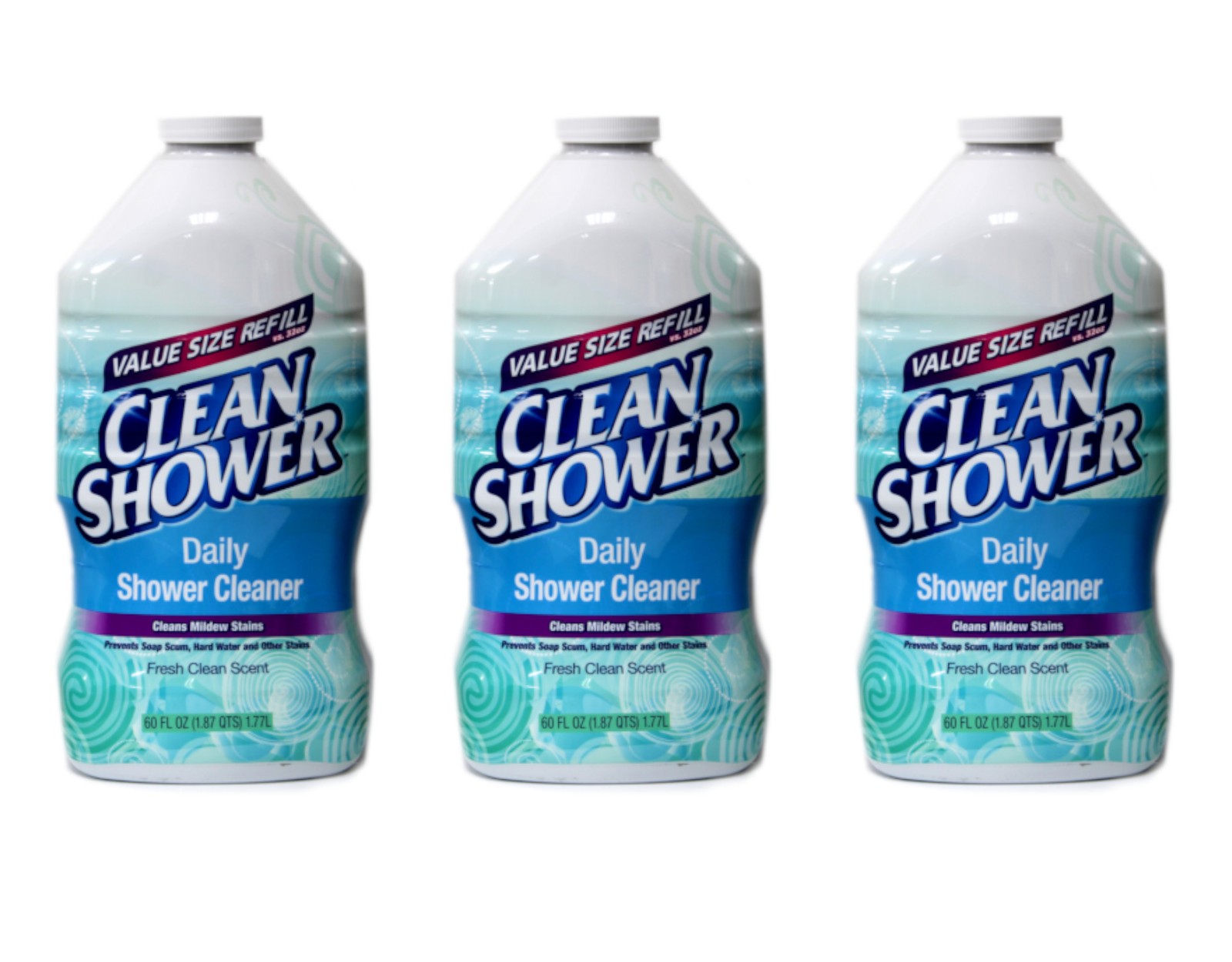 Clean Shower Daily Shower Cleaner Refill, 60 fl oz - Pack of 3