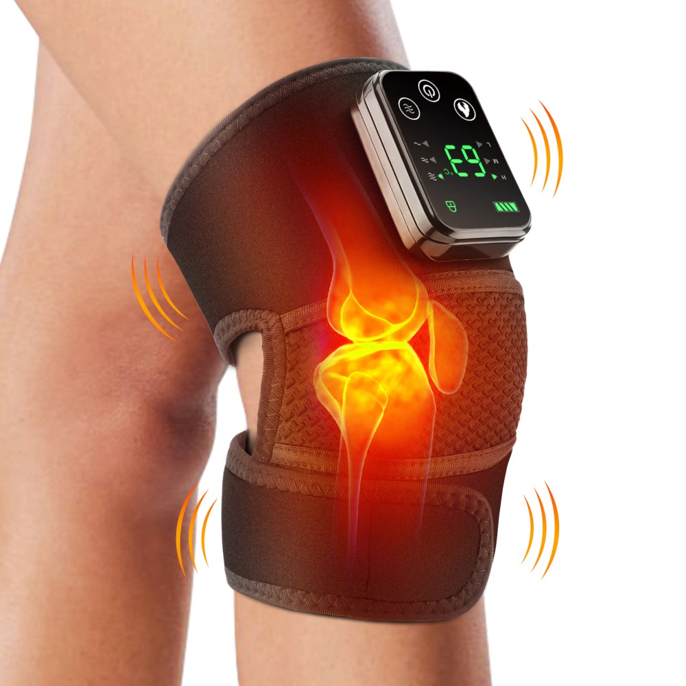 Electric Heated Knee Massager Joint Heating Vibration Pain Relief Physiotherapy
