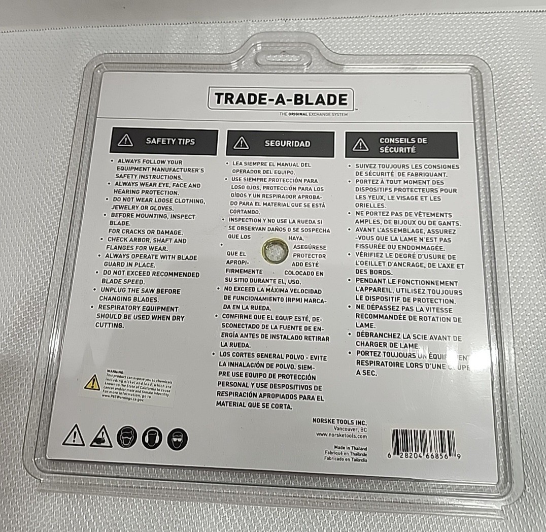 Ten inch- Tile Ceramic, Porcelain, Slate-Blade Professional Series