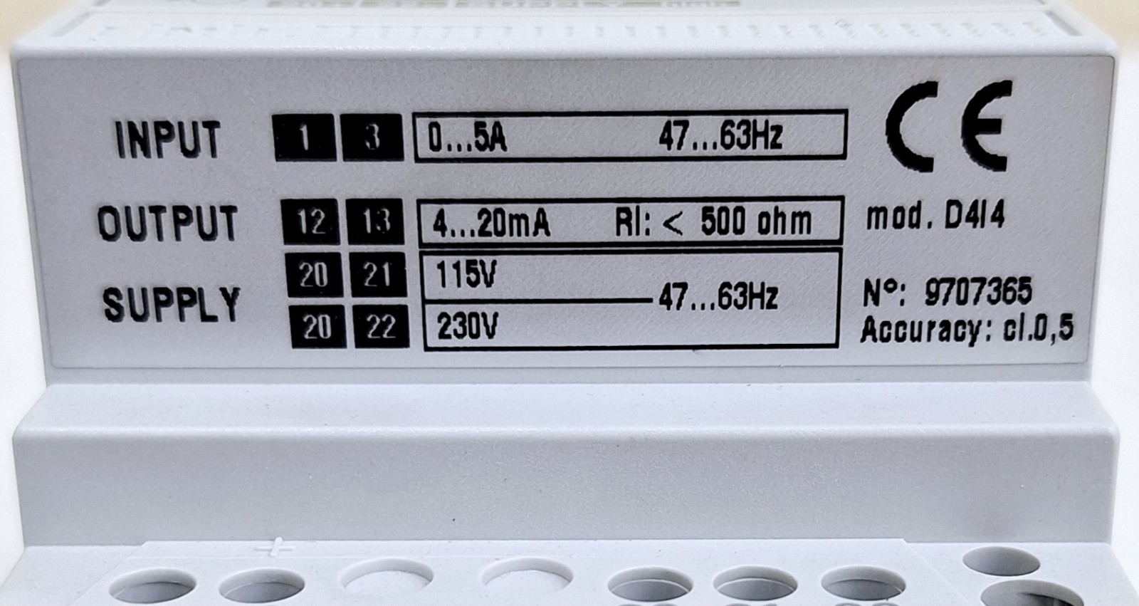 IME D414 Current Transducer 115-230V 5A 4-20MA