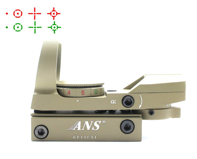 Tactical Holographic Reflex Sight Red - Green 4 Reticles with Rail Mount