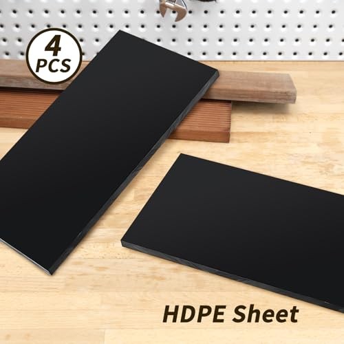2 Pcs HDPE Plastic Sheet, HDPE Sheet 1/2" Thick, Size 6" x 12", High Density