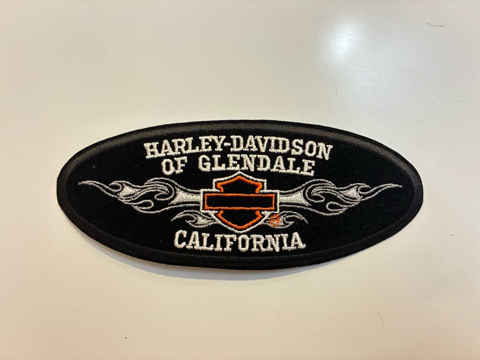Harley Davidson Of Glendale California Dealer Patch Emblem Oval Bar Shield flame