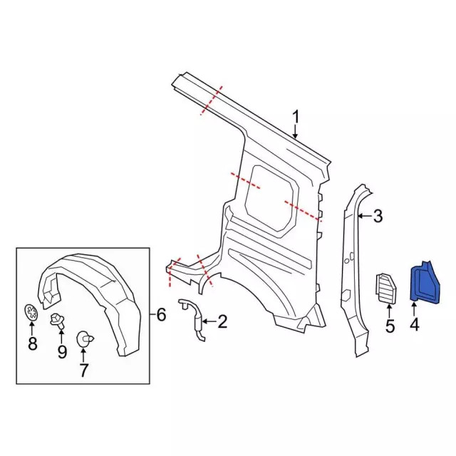 Genuine Ford Quarter Panel Extension DT1Z-61279A93-A