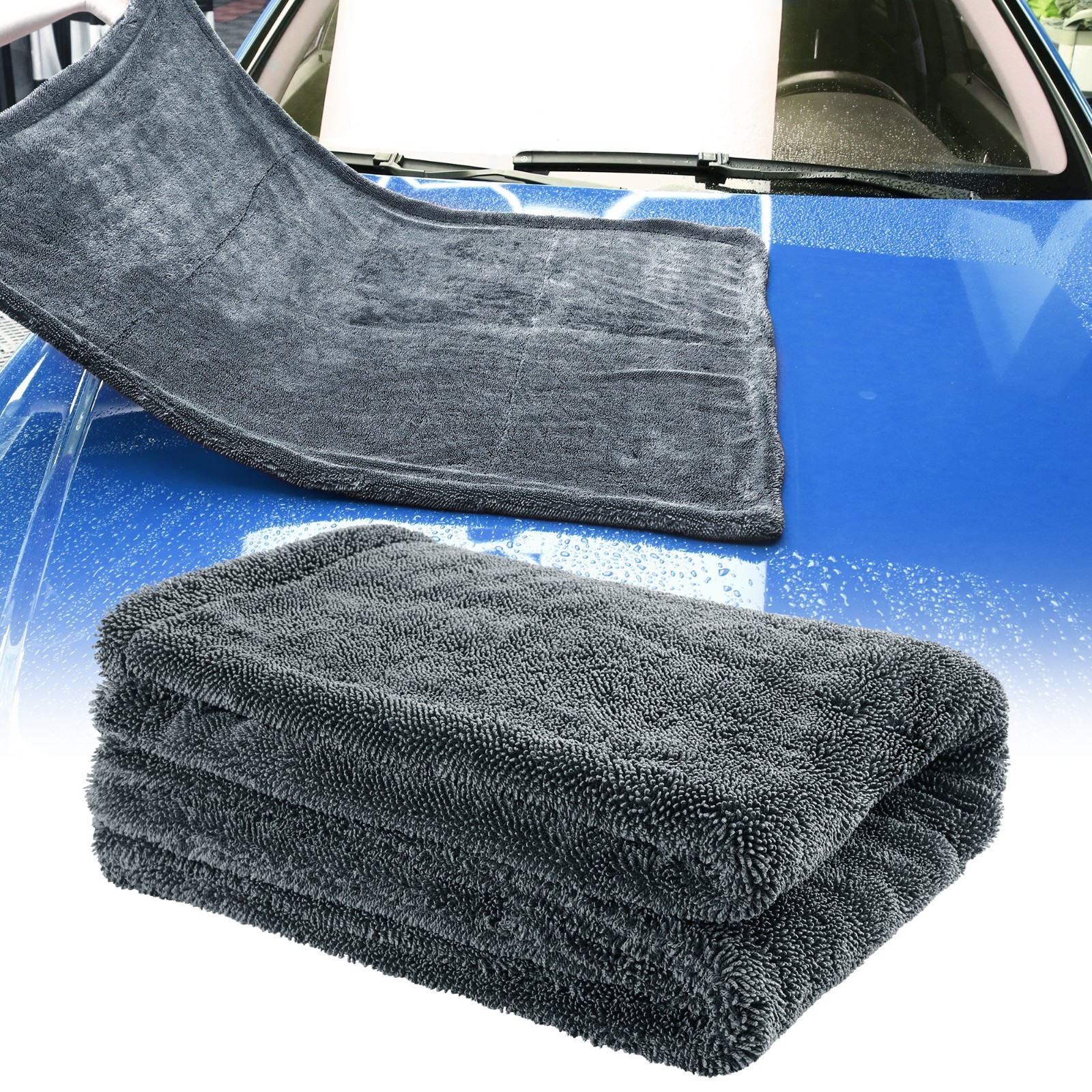 Super Absorbent  Microfiber Car Drying Towel Twisted Loop 24'' x 36" 1500GSM