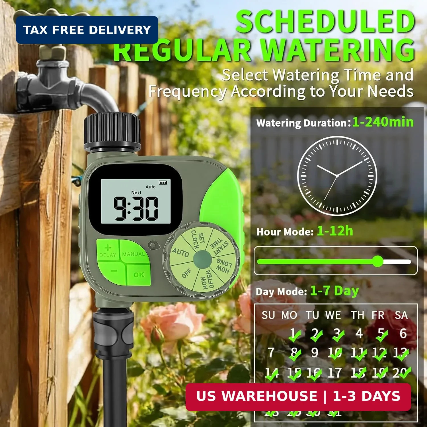 Sprinkler Timer for Garden Hose - Irrigation Timer for Outdoor Faucet, Automatic