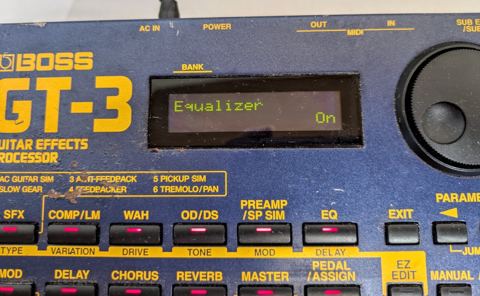 BOSS GT-3 Guitar Effects Processor Multiple Effects Pedal Powers Up Parts Repair
