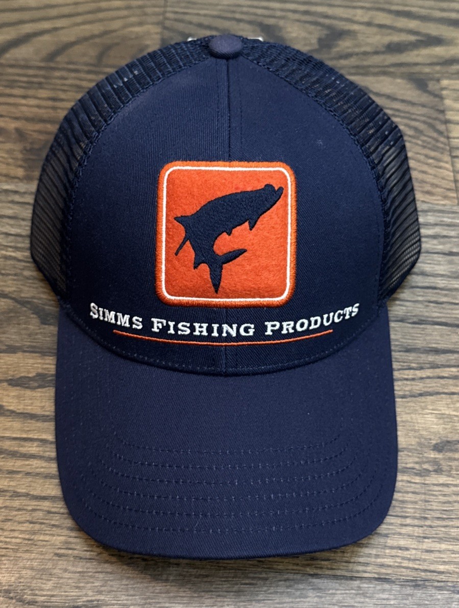 Simms Fishing Tarpon Icon Trucker Cap Ink NoGlare Black UnderBrim RARE Classic!