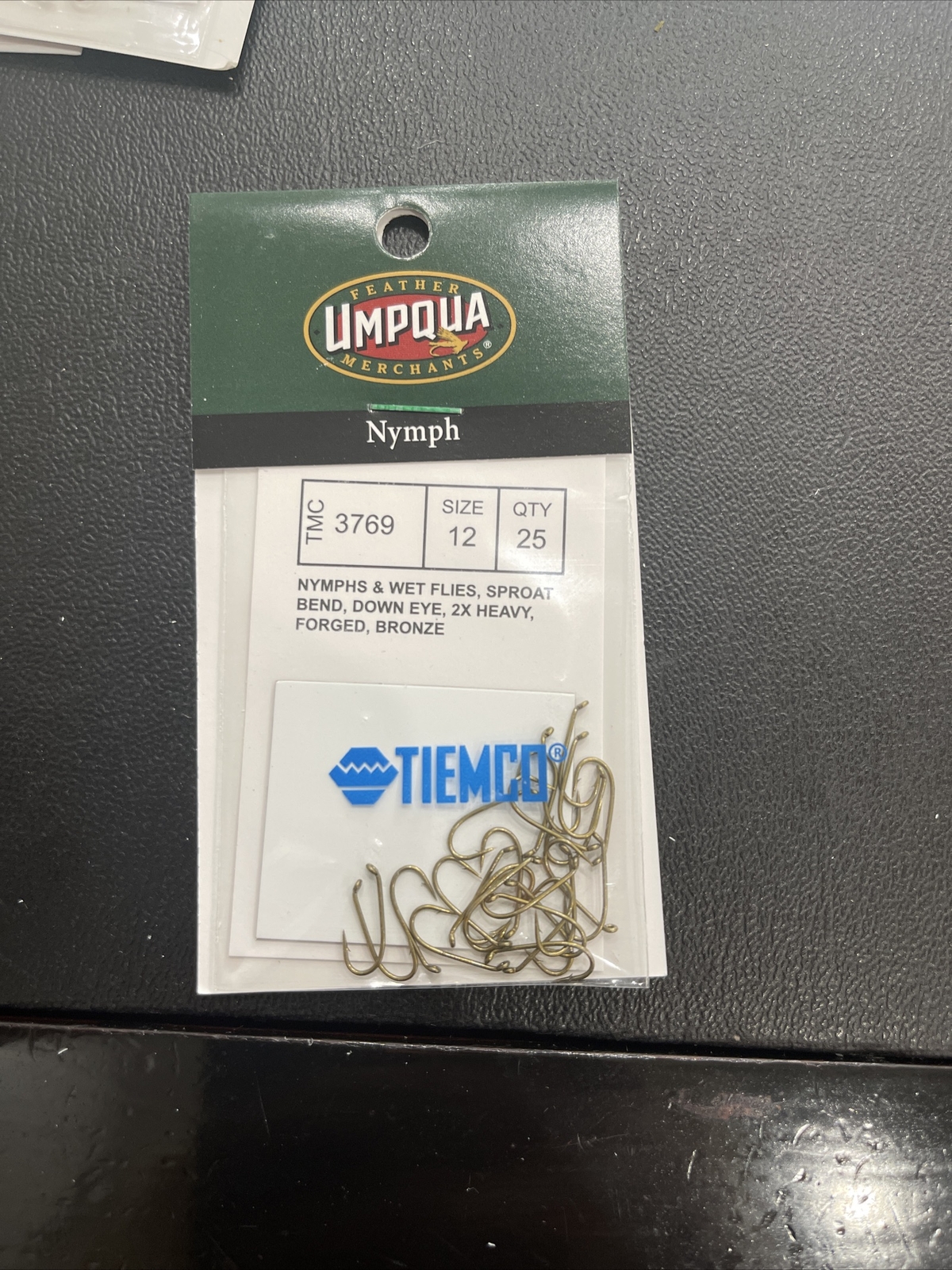 Umpqua Tiemco Nymph Fly Fishing Hooks TMC 3769 Sz 12 Qty 25 Bronze New
