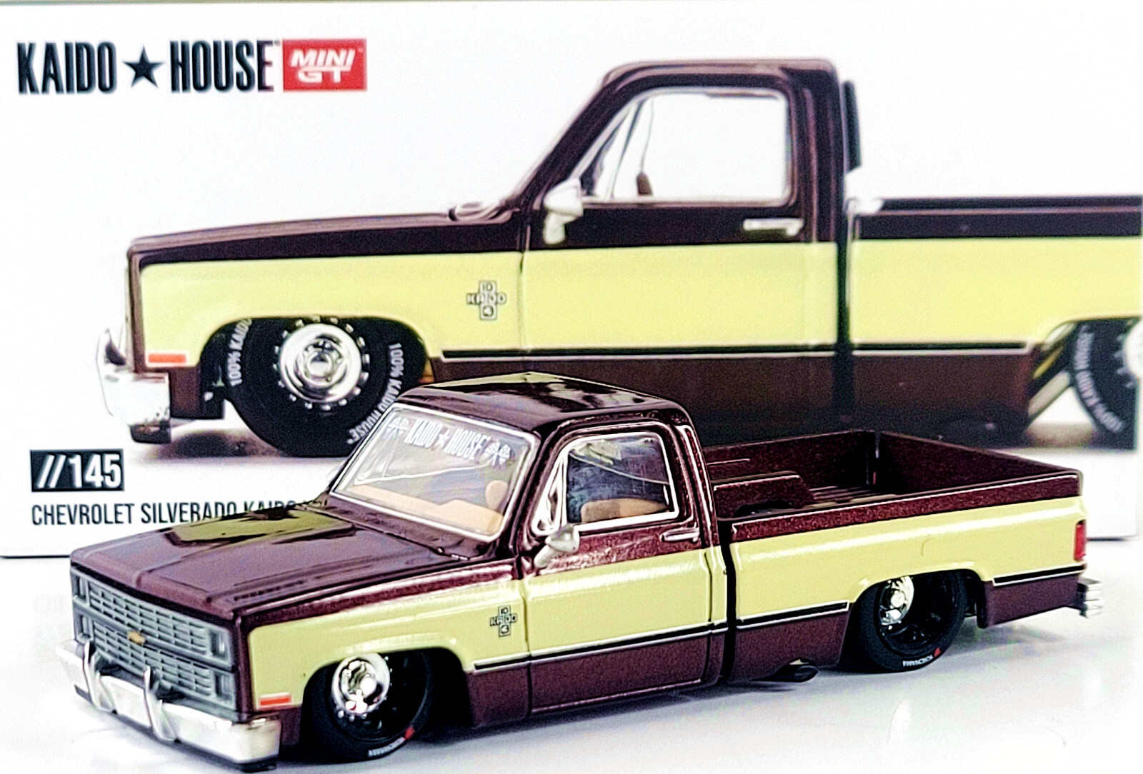 Mini GT x Kaido House 1:64 Chevrolet Silverado KAIDO Vintage Spec V1 KHMG145