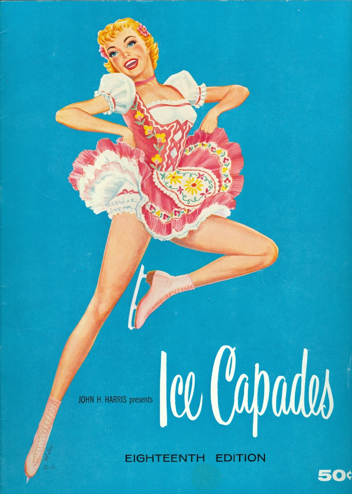 1957 Ice Capades Program Bobby Specht Ronnie Robertson cover art by El Lew