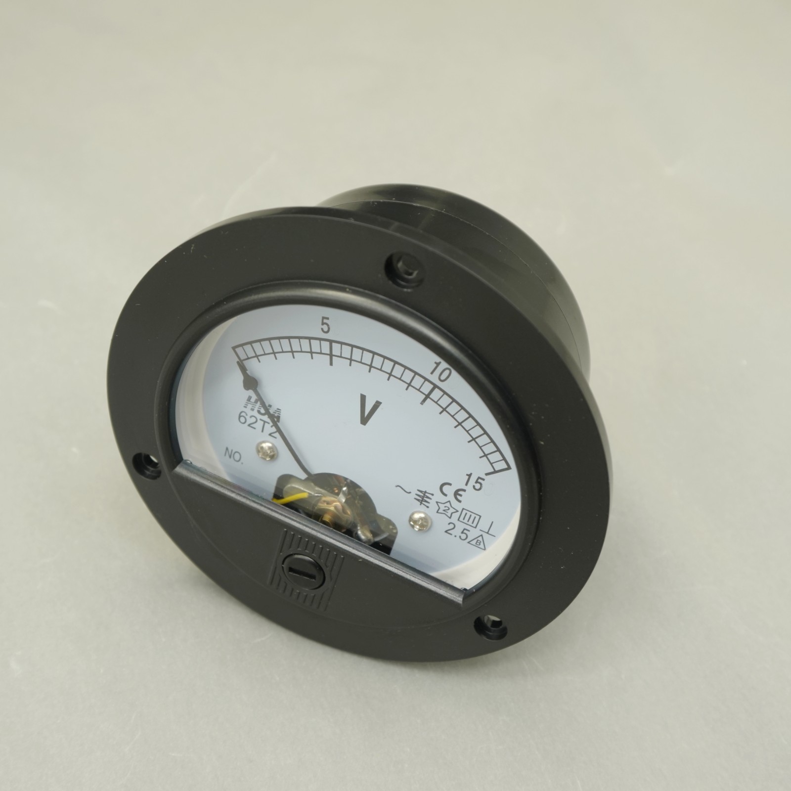 1pc 62T2 AC 15V Round Analog Voltmeter Voltage Panel Meter Panel Dia. 90mm 0-15V