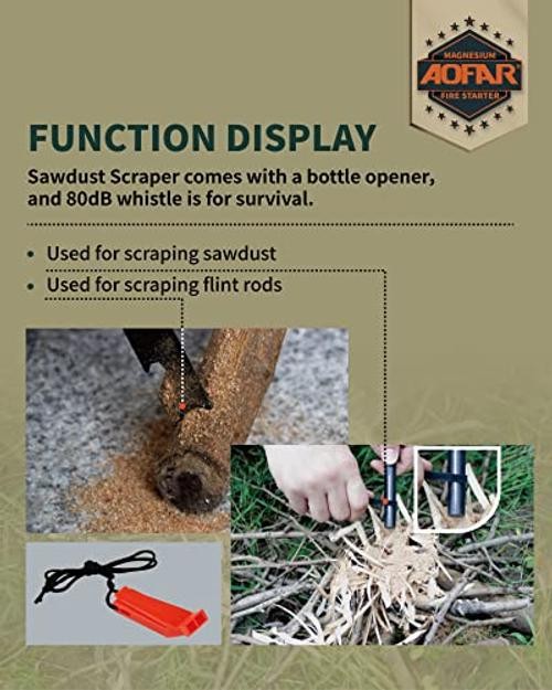 Fire Starter, AF-376 Ferrocerium (Ferro) Rods, Fire Starter Kit with Two