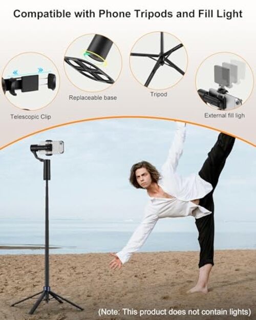 70in Dual Axis Auto Face Tracking Tripod, 360° Horizontal & 130° Vertical