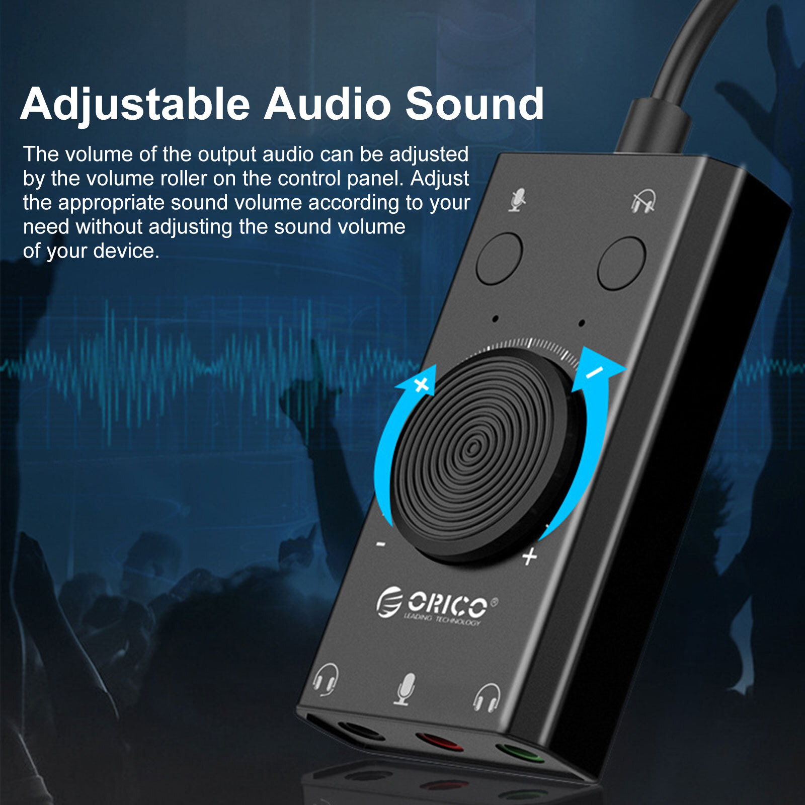 3Port USB Sound Card 7.1 Channel External Audio Adapter 3.5mm Stereo Headset Mic