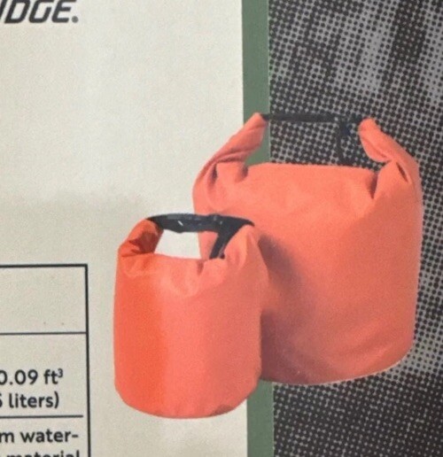 Adventuridge Dry Bags (5 & 2.5 L) Set ORANGE  2pc for Travel Camping Watersports