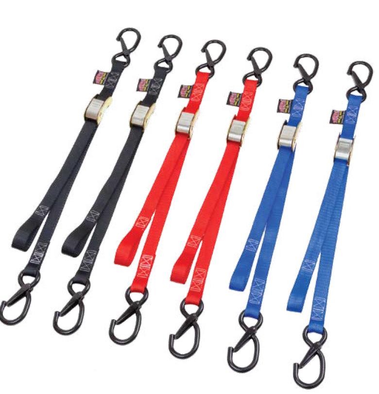 Powertye 22032-S 1in.x 3ft. PWC Tiedowns with Latch Hook - Black