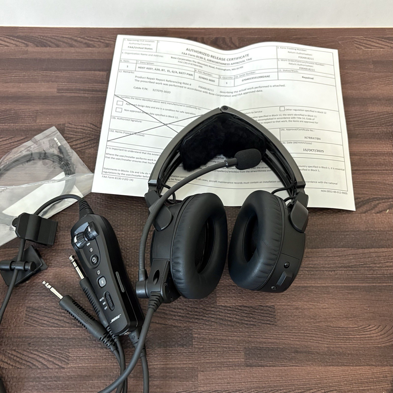 Refurbished Bose A20 Aviation Headset GA Plugs Bluetooth - Exchange Available