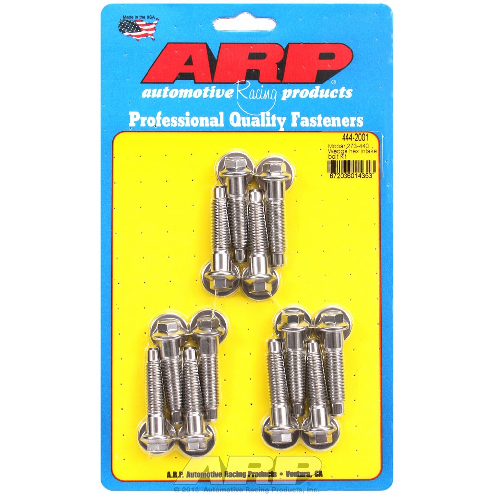 ARP Intake Bolt Set 444-2001; Hex Stainless Steel for Chrysler 273-440 LA/B/RB
