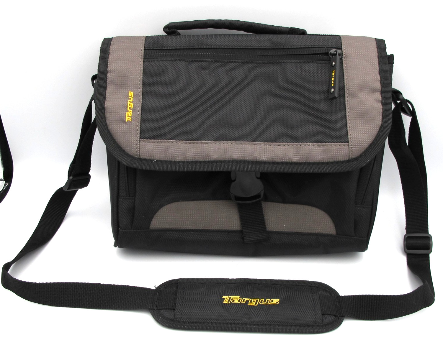 Targus Messenger Bag Shoulder Strap Black Gray Adjustable Organizer Case 12"x10"