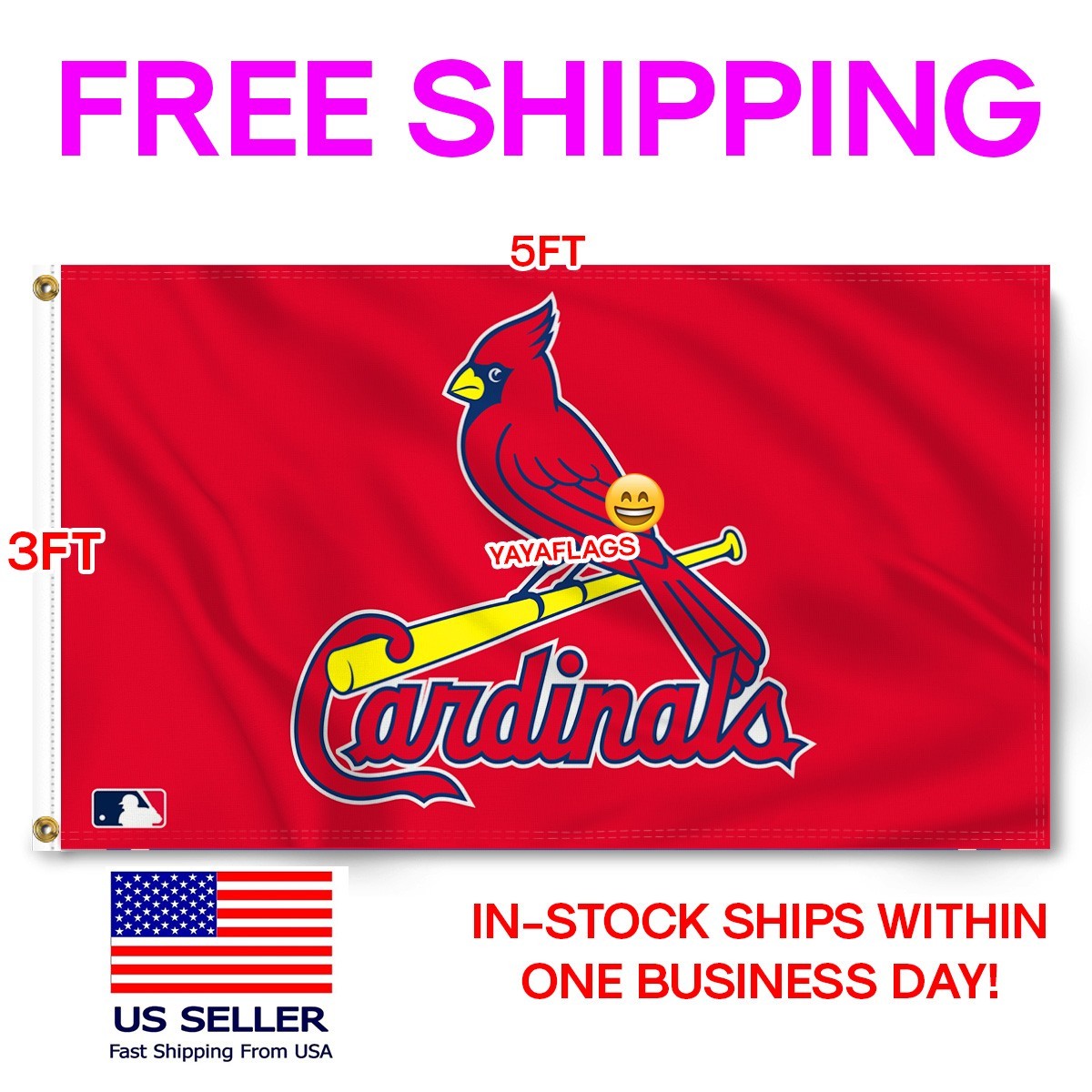 St. Louis Cardinals Flag Large 3x5 Banner Logo Baseball MLB  FREE SHIPPING