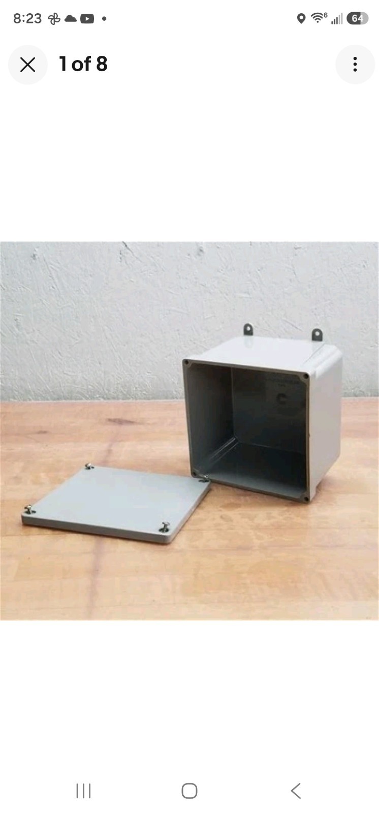New Carlon 6 in. x 6 in. x 4 in. Gray Electrical PVC Junction Box - E987R-3-HD