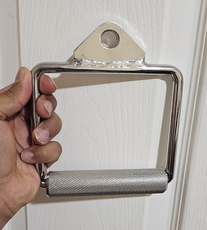 Yes4All Chrome Seated Row Handle Lat Machine Cable Attachment, Silver