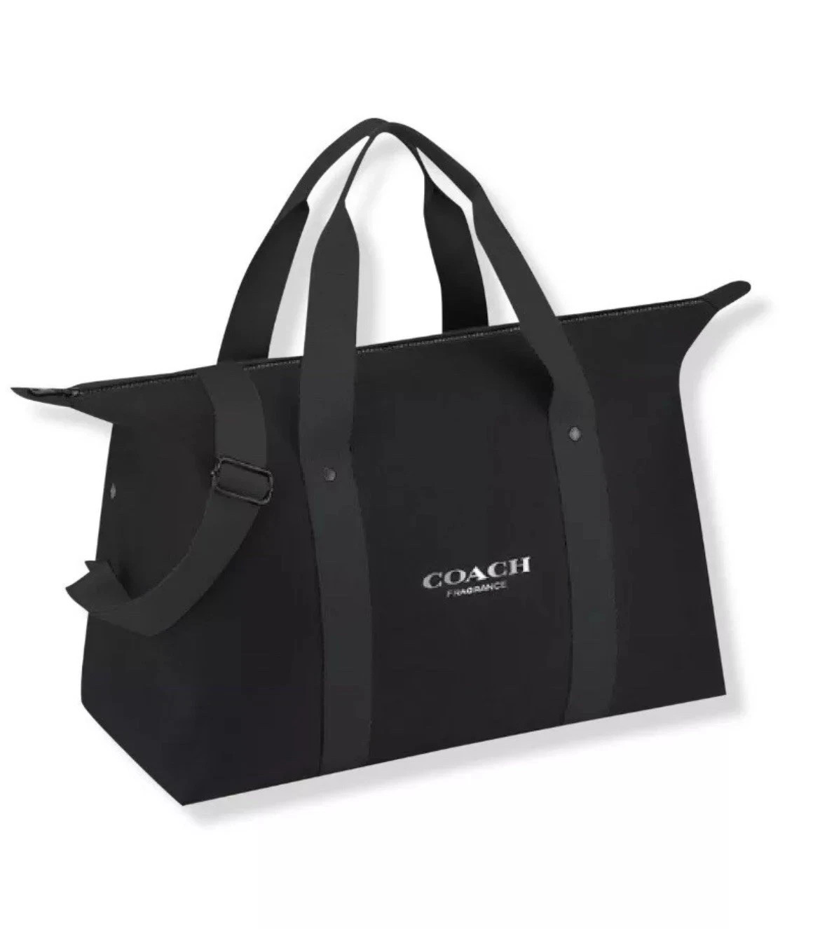 COACH Fragrance Large Black Gray Duffel Weekender Bag Travel Gym Tote