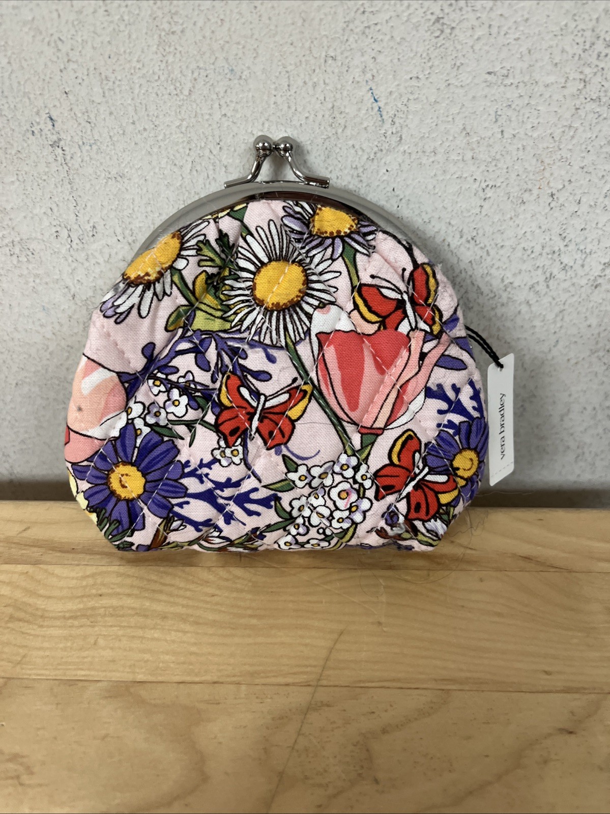 Vera Bradley Double Kiss Kisslock Coin Change Purse Coastal Wildflowers