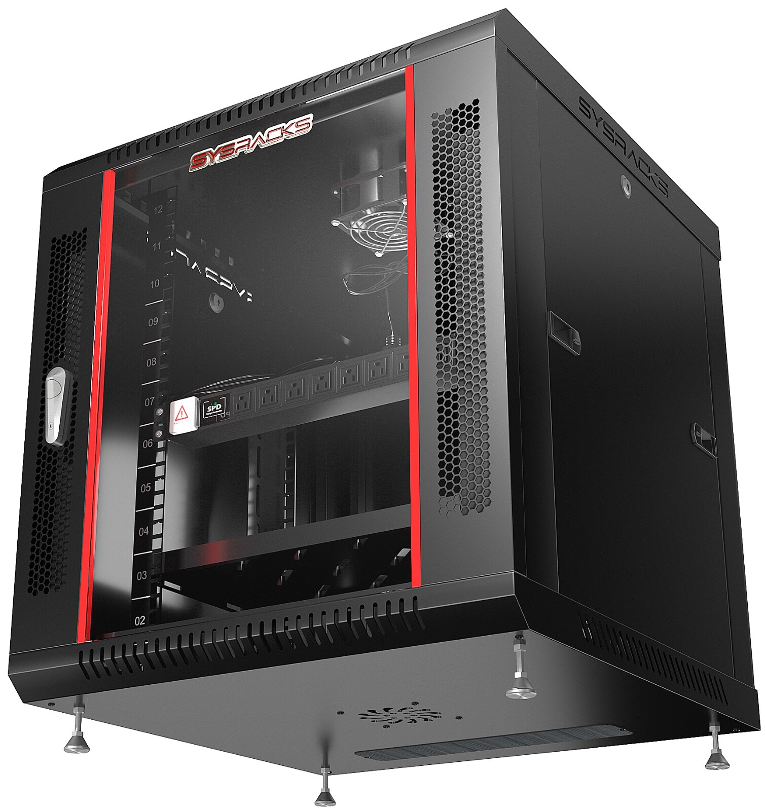Server Rack 12U Enclosed 35-Inch Deep Cabinet Locking Networking Data Enclosure