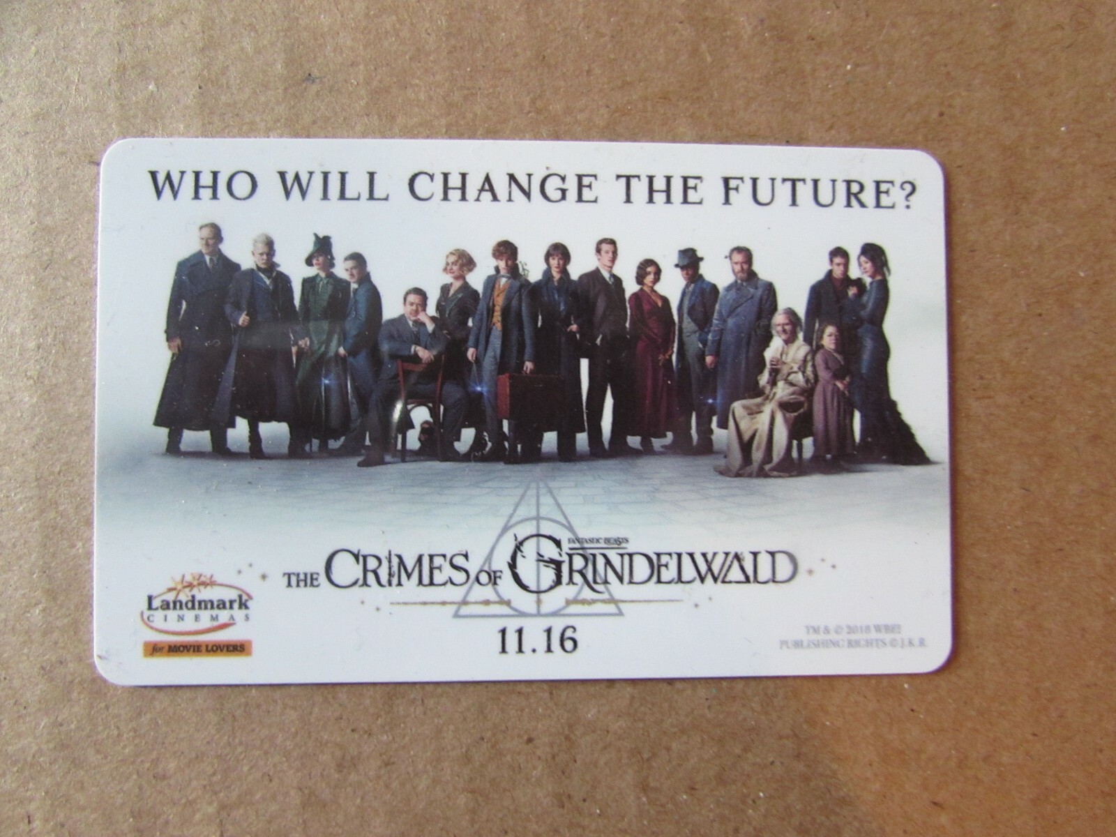 Landmark Cinema Crimes of Grindlewald Movie Collectors Gift Card