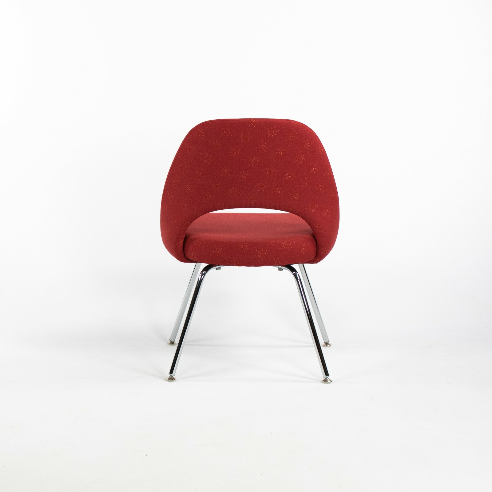 2018 Eero Saarinen for Knoll Armless Executive Chairs in Star Struck Red Fabric