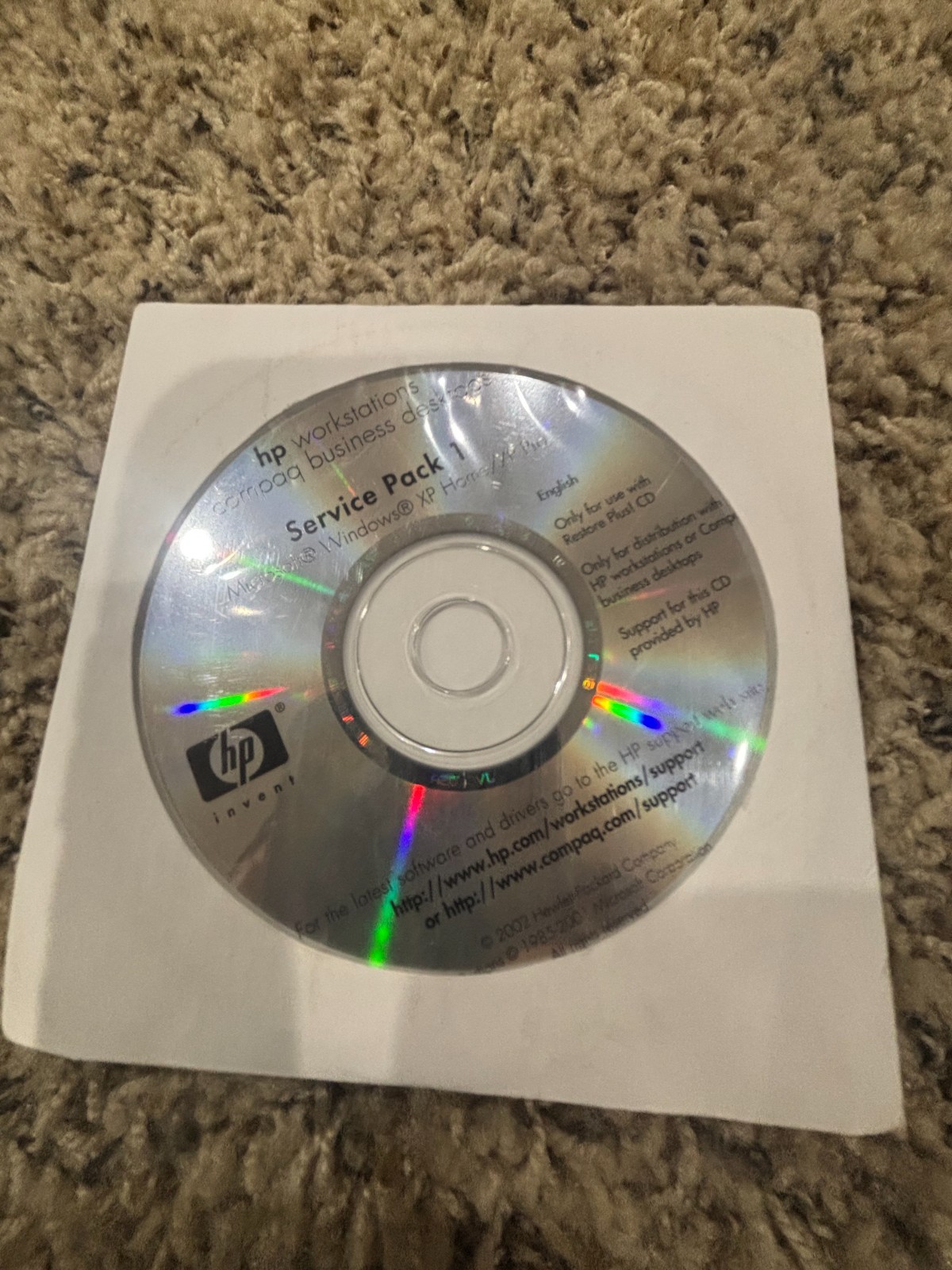 Business Desktops HP Operating System CD Microsoft Windows XP Pro SP1 a NEW
