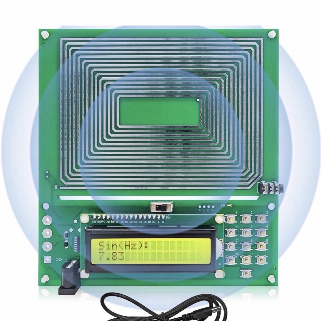 Signal Generator PCB Module w/ LCD Display and USB Cable, 7.83Hz Range