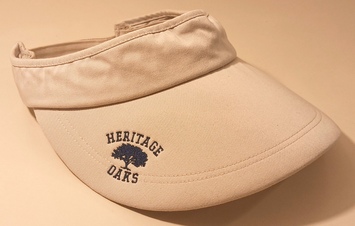 Ahead Lites Heritage Oaks Golf Visor Adjustable Beige No Headache Coil Back Hat